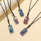ETSY creative handmade Danxia landform landscape square pendant jellyfish coral seascape resin necklace jewelry