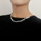 Jewelry Broken Silver Few Two Sparkling Cold Sweater Chain Necklace Trendy Cool Design Necklace
