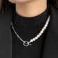 Jewelry fashion OT buckle AB style pearl necklace female hexagonal pearl handmade trend necklace