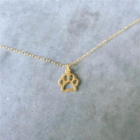 Jewelry Hollow Dog Print Cat Print Dog Paw Necklace Clavicle Chain