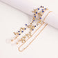 Glasses mask accessories Painted dripping oil flower glasses chain mask ornaments crystal glasses lanyard mask rope
