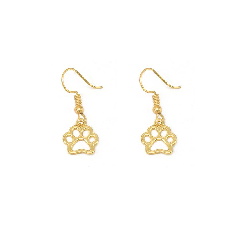 Explosive first jewelry hollow dog print earrings dog paw footprint earrings cute animal feet