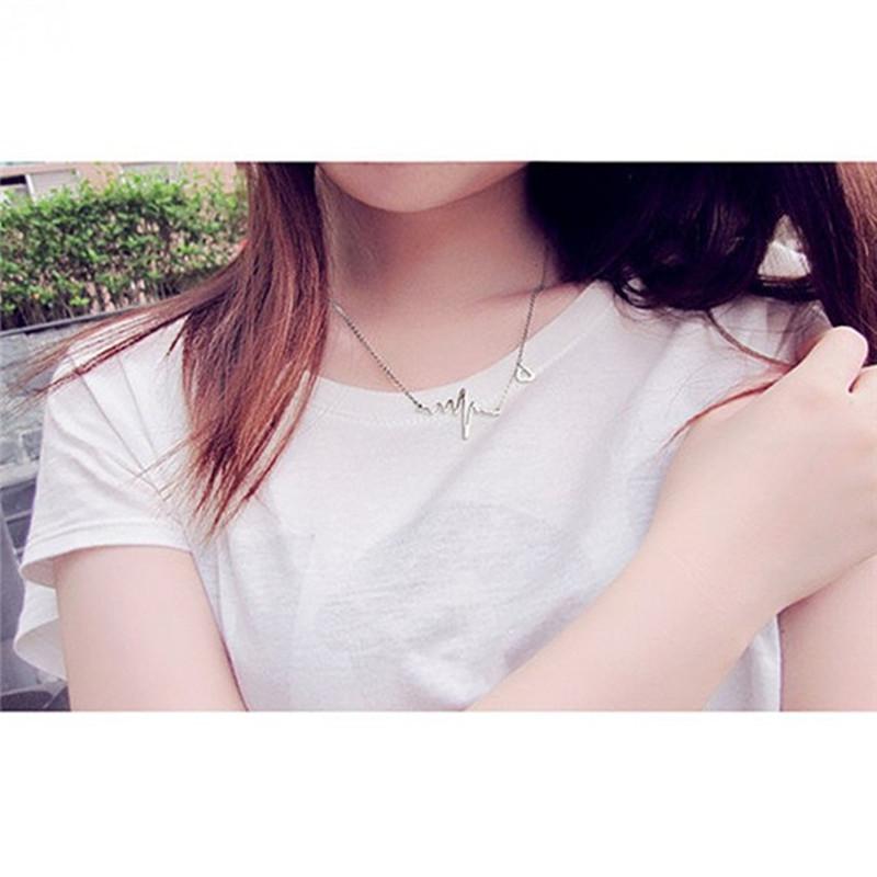 Creative Personality Jewelry ECG Heart Frequency Pendant Necklace Necklace