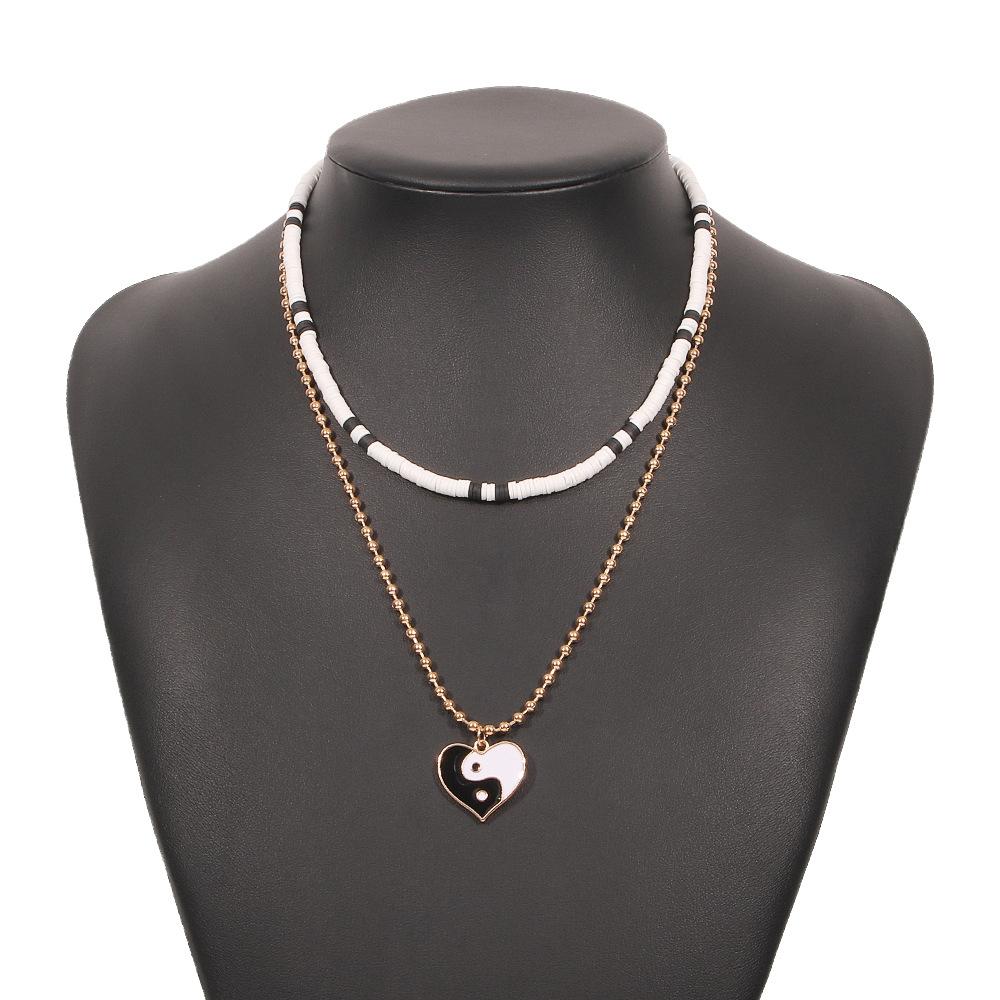 N8694 Jewelry Alloy Elegant Personality Heart Necklace Bohemian Fashion Simple Necklace
