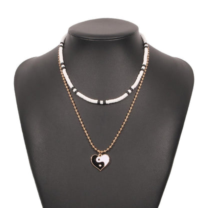 N8694 Jewelry Alloy Elegant Personality Heart Necklace Bohemian Fashion Simple Necklace