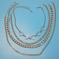 Jewelry Hip Hop Punk Chain Multilayer Necklace Fashion Simple Peach Heart Chain Necklace Women