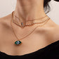 Explosive style fashion creative niche necklace devil's eye hip-hop twist chain choker stacked necklace female