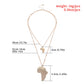 Jewelry double size popular African map female necklace personality temperament small hole metal chain