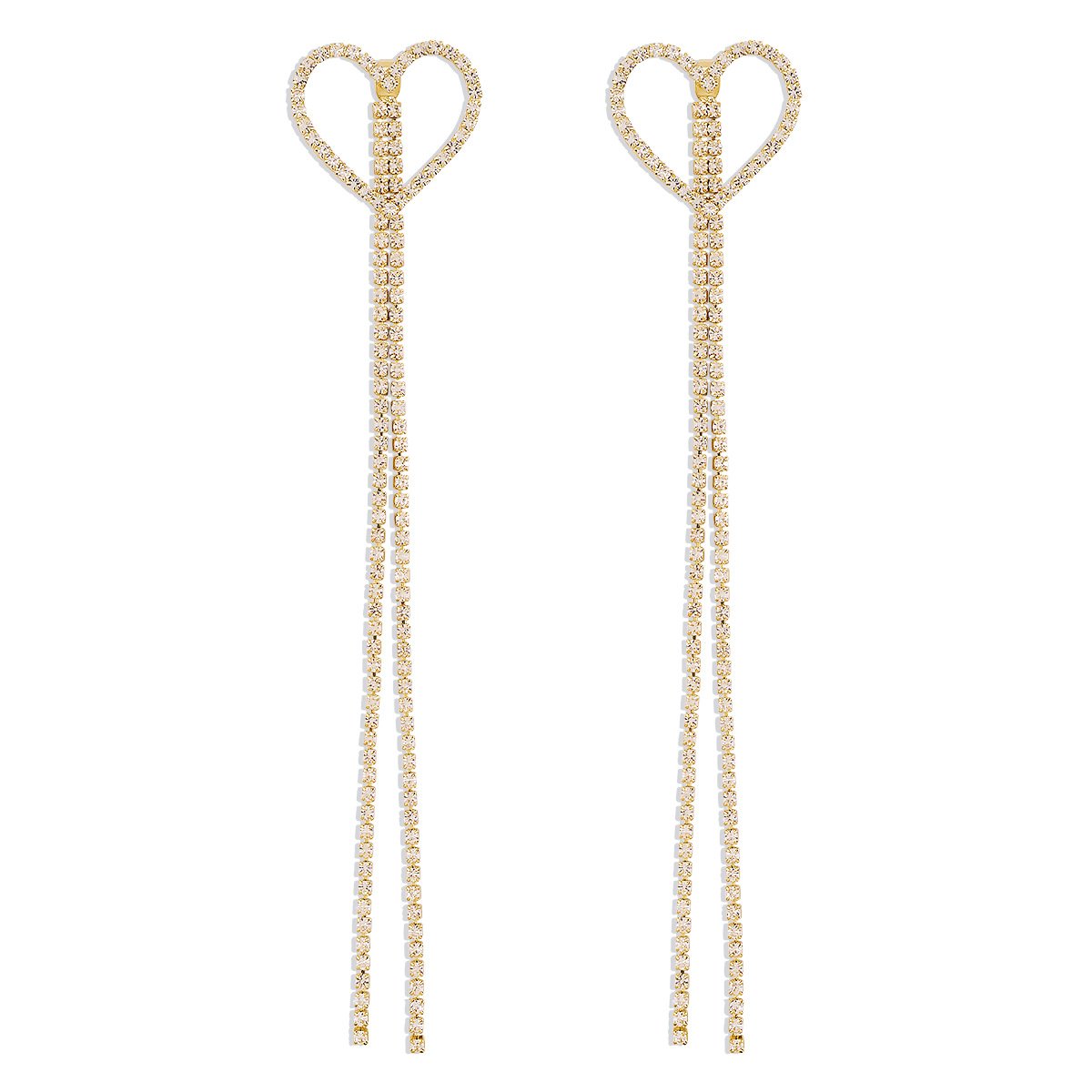 E991 Street Shoot Trendy Love Earrings Elegant Girl Heart Tassel Earrings Exaggerated Personality Long Earrings