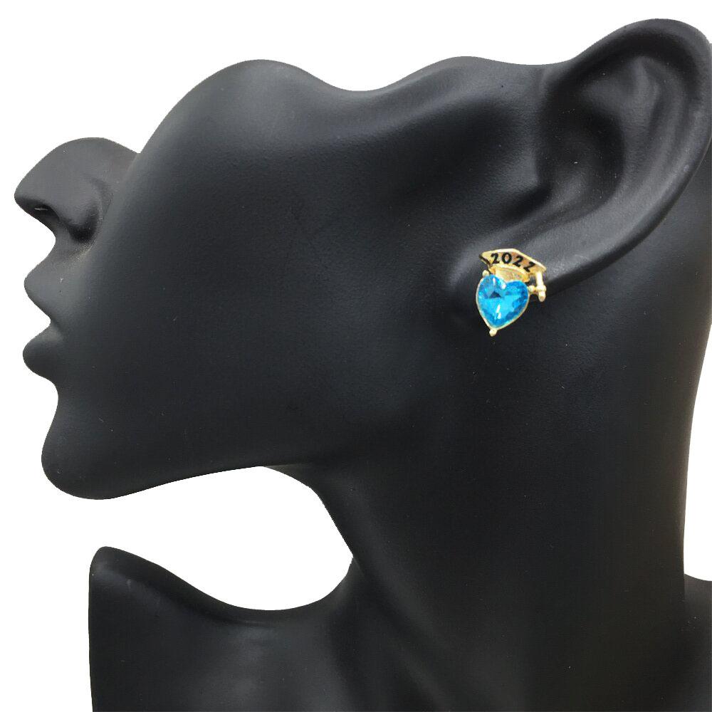 Doctor's hat love crystal earrings graduation season commemorative ear ornaments fresh and lovely multi-color optional