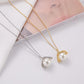 Pearl U-shaped necklace female niche design sense stainless steel temperament ins irregular retro fashion clavicle chain
