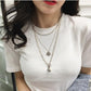 Cold fashion metal ball coin mix and match net red necklace choker sexy multi-layer long clothing chain female