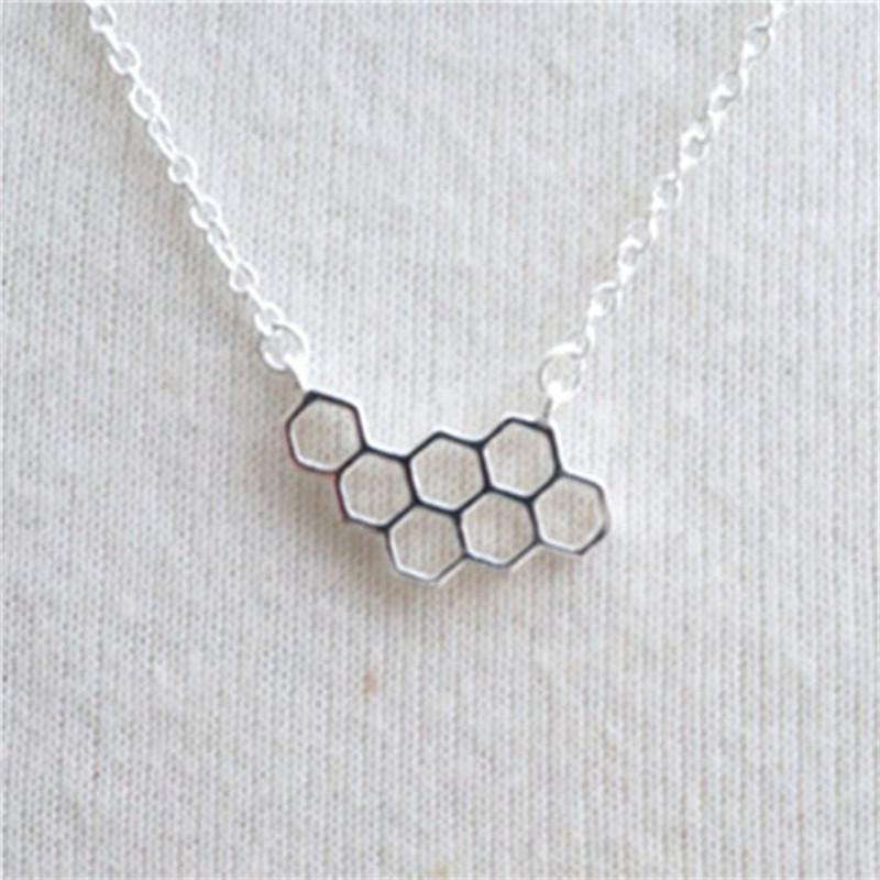 Hexagon Honeycomb Necklace Minimalist Accessories Delicate Clavicle Chain