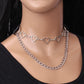 Jewelry punk metal chain peach heart pendant necklace dark pu double collarbone necklace