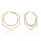 Trend Jewelry Exaggerated Hollow Hexagonal Heart Earrings Simple Geometric Rhombus Frame Round Earrings