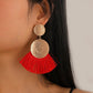 Exaggerated Metal Scalloped Tassel Earrings Bohemian Handmade Geometric Hollow Earrings Pop Jewelry