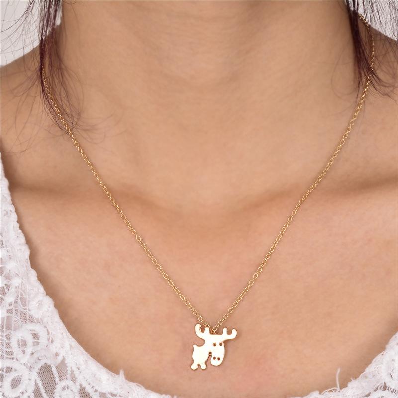Wholesale Moose Pendant Necklace Fawn Delicate Clavicle Chain Necklace