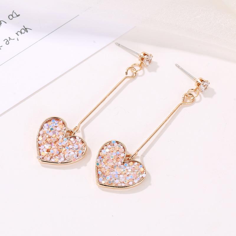 Small Fresh Love Tassel Earrings Sweet Internet Celebrity Colorful Earrings Fashion Versatile Popular Jewelry