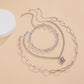Fashion Trend Metal Accessories Alphabet Alloy Pendant Three-piece Necklace Set For Women