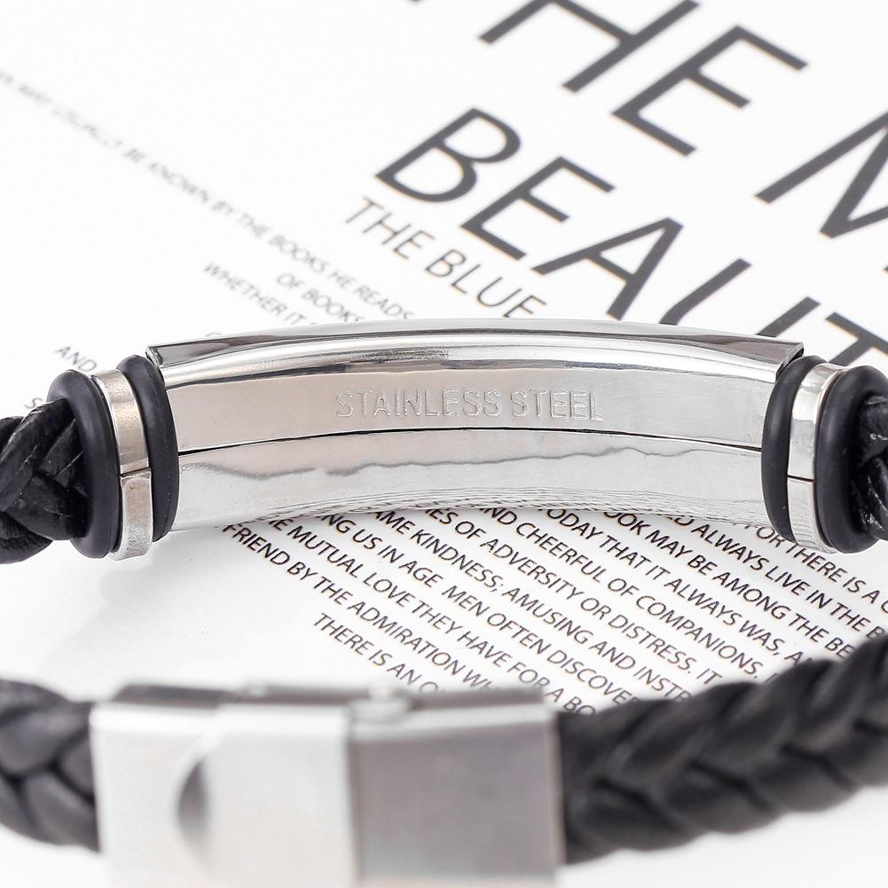 Leather rope twist watch chain Hiphop men's hip-hop jewelry bracelet