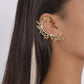 E1691 Jewelry Personalized Leaves Fresh Rhinestone Earrings Creative Dinner Party Earrings