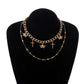 Jewelry Cross Angel Wings Pendant Necklace Double Layer Fashion Trend Metal Necklace