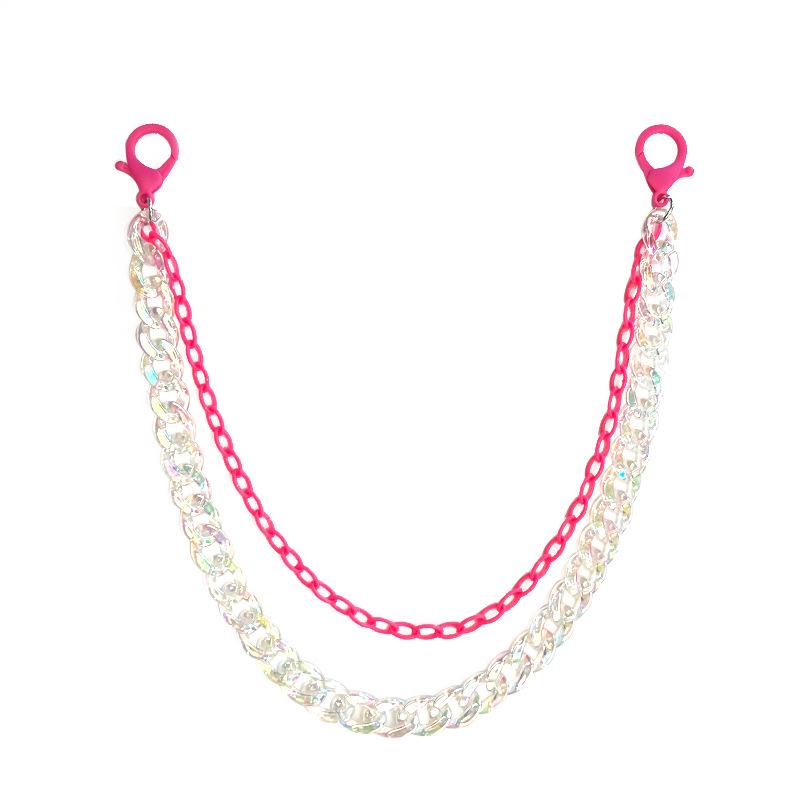 Ins street super hot candy color translucent magic color acrylic double-layer pants chain trendy ornaments
