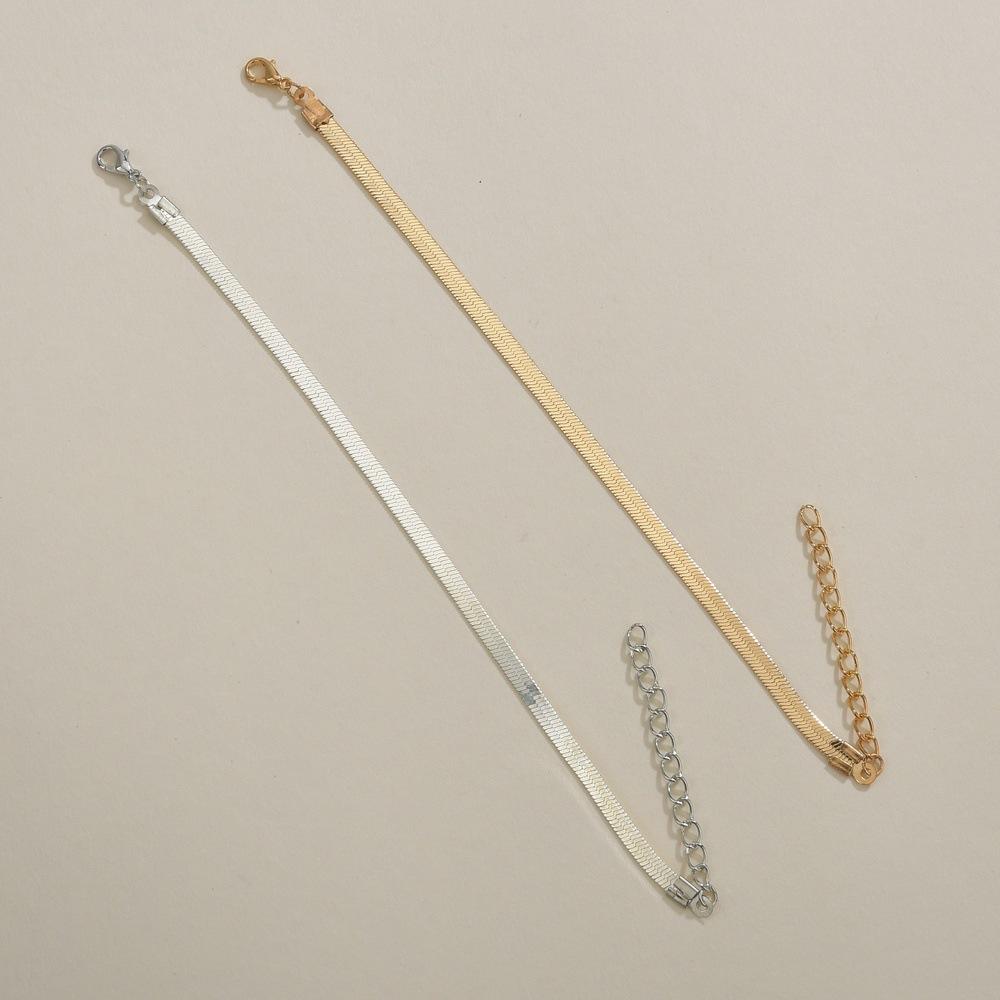 Popular Two-Tone Double Layer Snake Chain Bracelet Simple Layered Bracelet Accessories