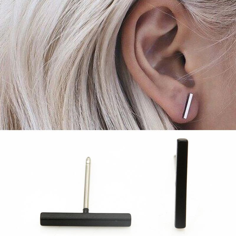 Simple long strip earring fashion full copper one-shaped stud earrings earrings