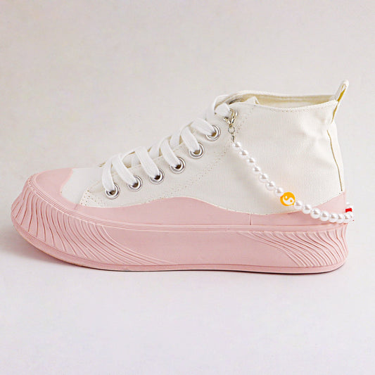National trend accessories ins Tai Chi gossip color soft pottery imitation pearl shoes decoration ethnic shoe chain women