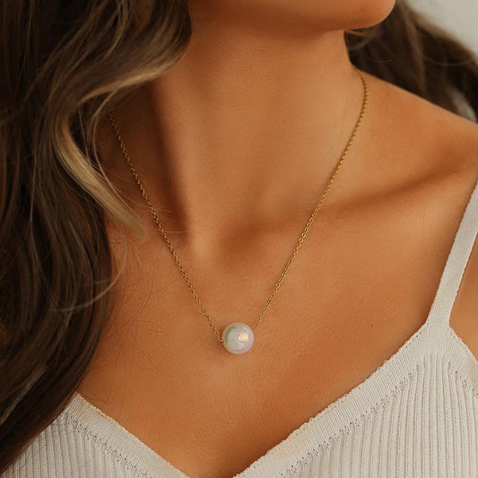 Simple Polarized Mermaid Pearl Necklace Women's Light Luxury Niche Design High-end Clavicle Chain Necklace