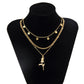 Jewelry Retro Sequin Metal Necklace Mix and Match Long Rose Pendant Chain Multilayer Necklace Women