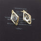 Baroque hexagonal cone zircon earrings female geometric earrings
