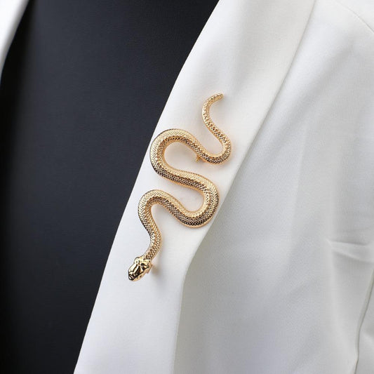 Exaggerated Snake Brooch Retro Personality Fashion Geometric Python Badge Coat Pin Decoration Female