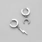 Trendy Men's Stainless Steel Asymmetrical Lightning Star Earrings Fashion Titanium Steel Jewelry Earrings Accessories