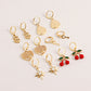 Jewelry ins multi-element red cherry hexagram love earrings female earrings high-end niche