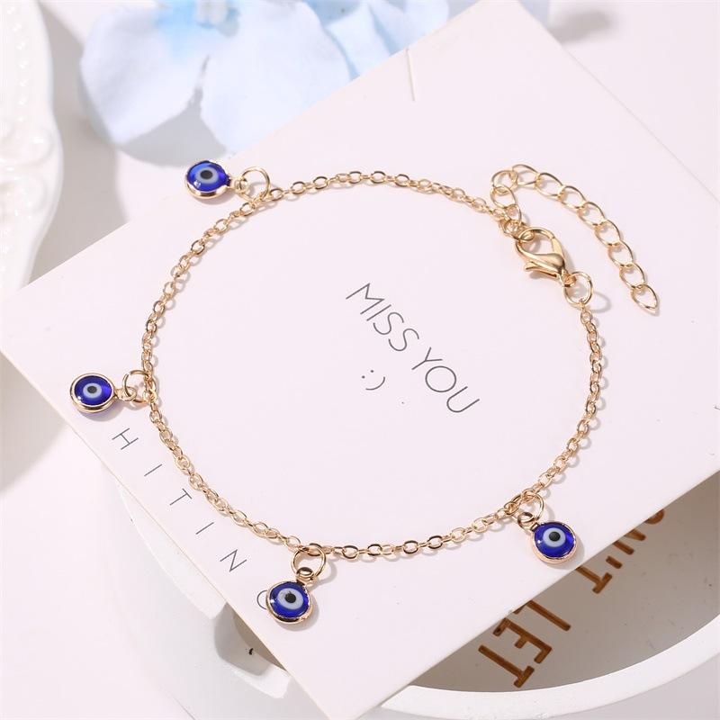 Foot decoration personality eye pendant ladies foot decoration fashion drop oil simple anklet creative alternative jewelry