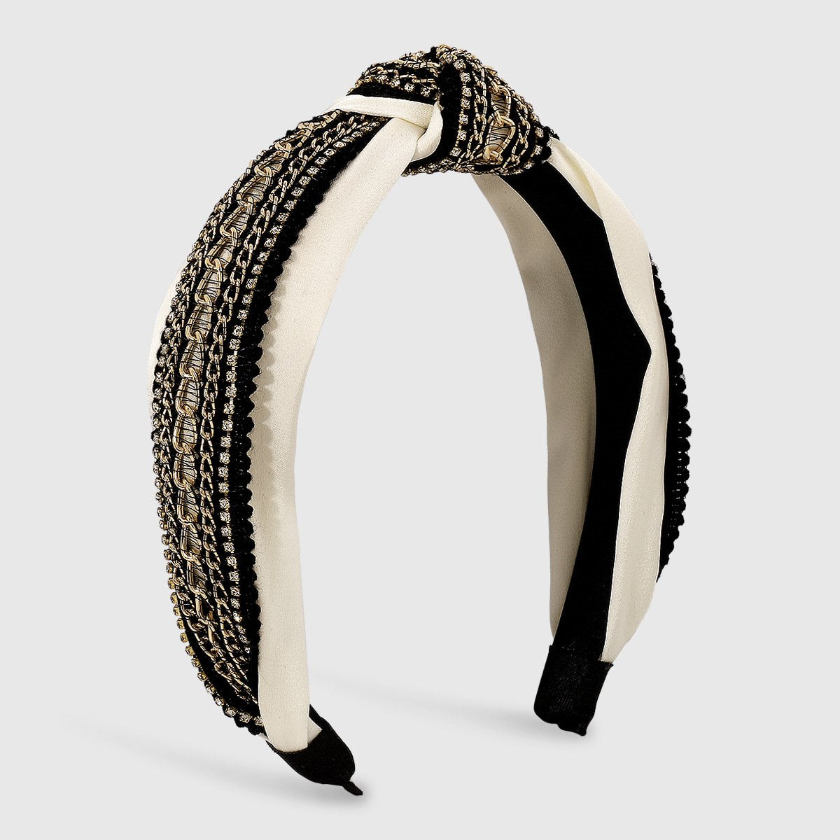 F457 Exaggerated Rhinestone Headband Baroque Claw Chain Chain Palace Retro Pressed Hair Headband Female