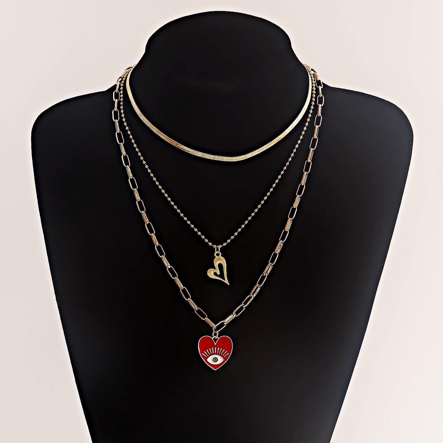 Jewelry Retro Devil's Eye Love Necklace Women's Multi-layer Personality Geometric Eye Necklace