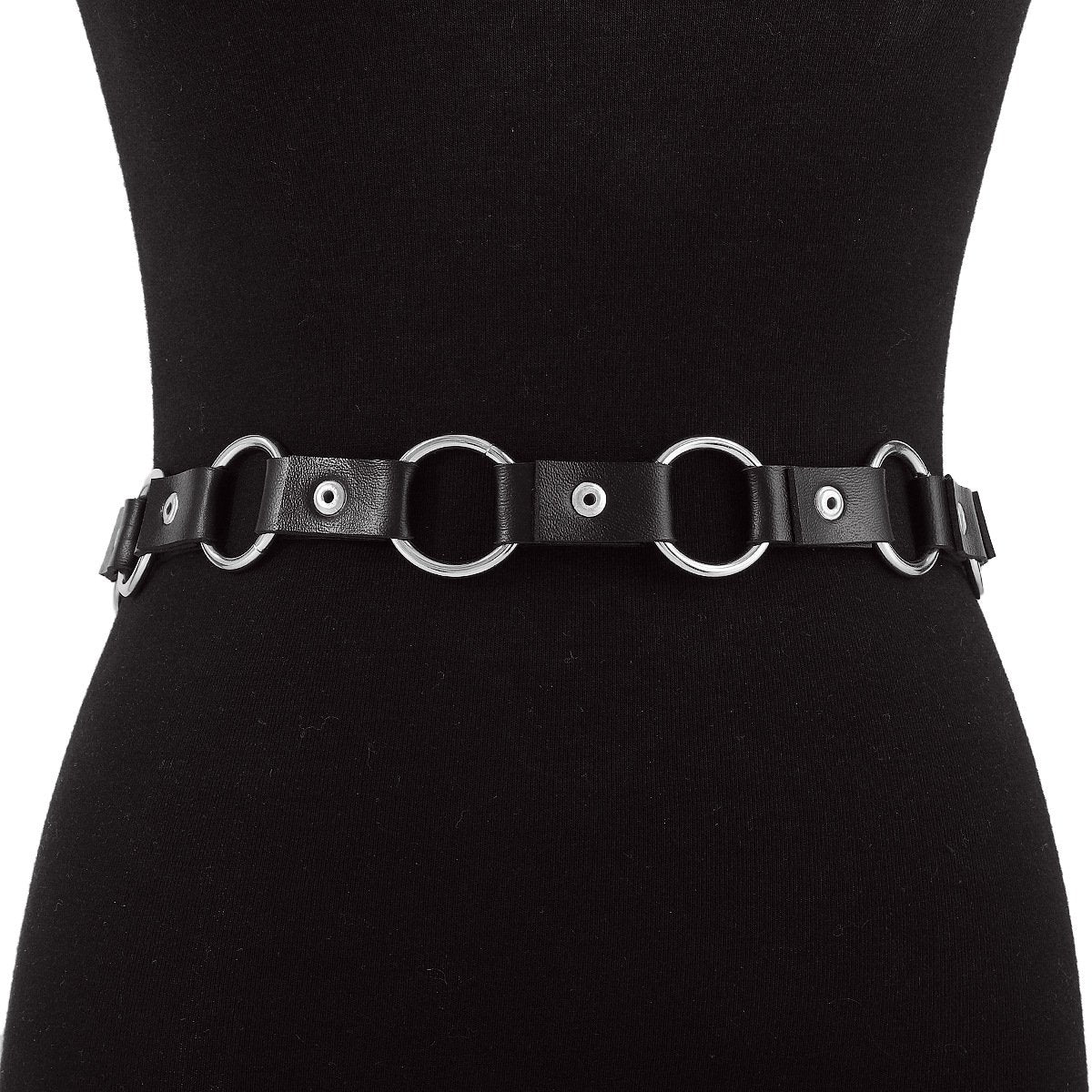 C41 Exaggerated Punk Leather Waist Chain Circle Hollow Sexy Harajuku Personality Fashion Body Chain