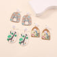 E9676 Earrings Female Cute Cartoon Owl Giraffe Earrings Creative Geometric Fun Earrings