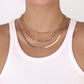 N123 Jewelry Simple Metal Retro Chain Necklace Fashion Creative Snake Bone Chain Necklace
