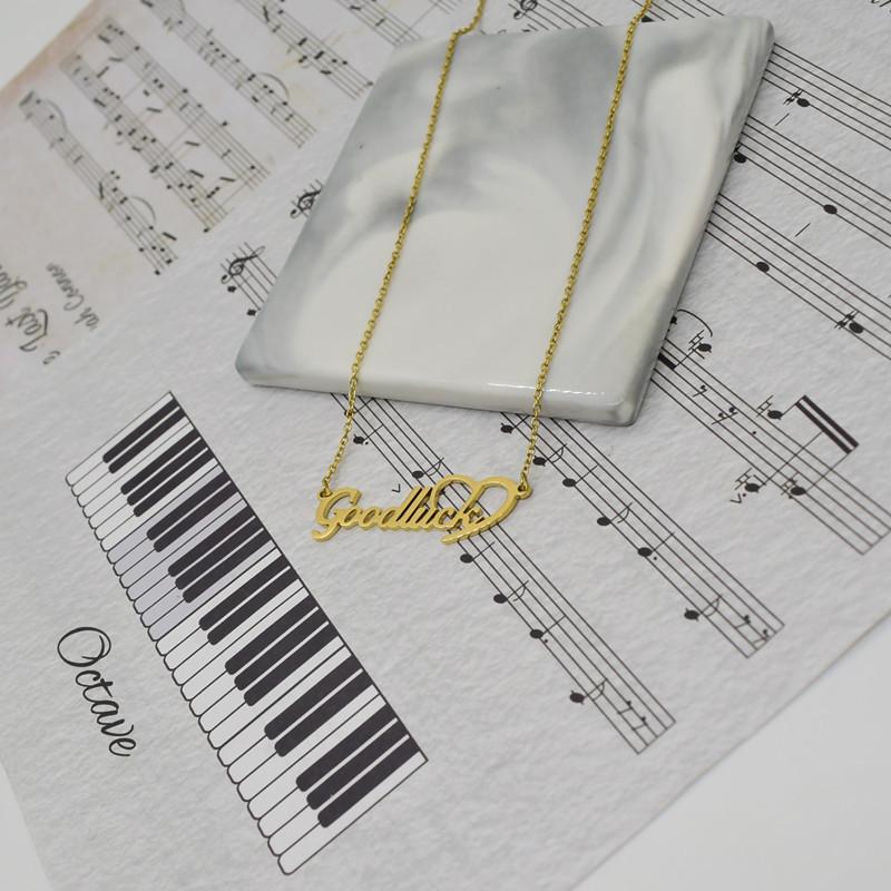 GoodLuck Necklace Vintage Alphabet Lucky Heart Clavicle Chain