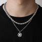 Light luxury niche titanium steel necklace male ins indifferent compass street clavicle chain double tide twist chain