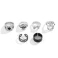 Jewelry Personality Dark Skull Mask Hollow Ring Set Hip Hop Geometric Spider Hand Jewelry Female