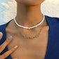 N9226 Personalized Stacking Mashup Necklace Rice Beads Simple Love Necklace Double-layer Trendy Age-Reducing Necklace Female