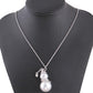 Jewelry Long Sweater Chain Christmas Gift Diamond Pearl Snowman Pendant Necklace