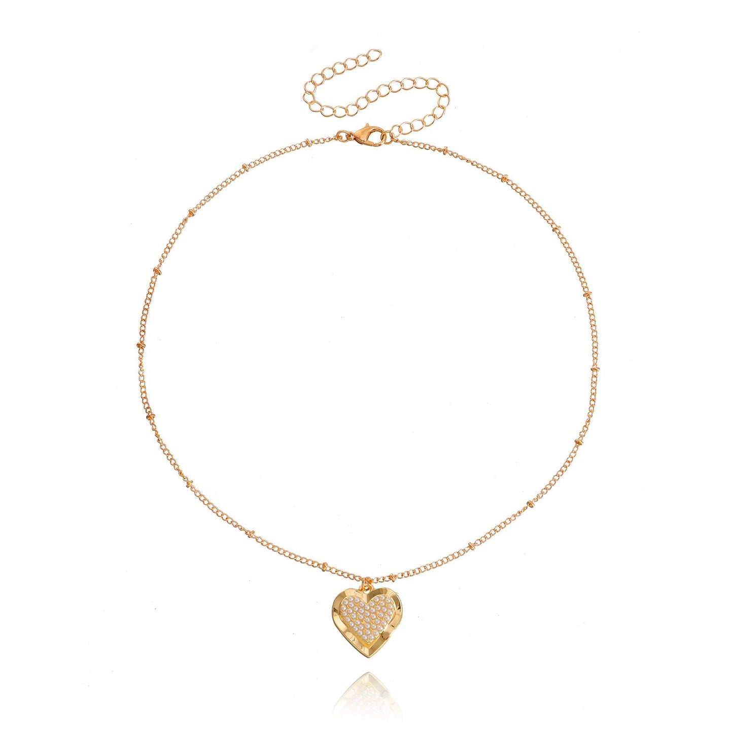 Jewelry ins simple and beautiful clavicle chain micro-inlaid diamond geometric love pendant necklace female accessories