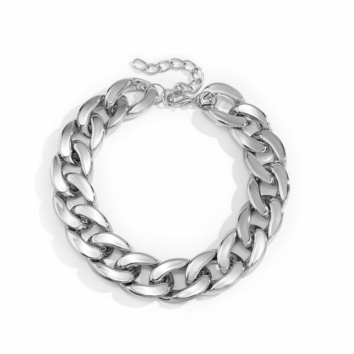 Jewelry Exaggerated Punk Geometric Single Layer Men's and Women's Necklace Fashion Trend Mixed Color Thick Chain Necklace