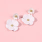 E8327 Mori flower earrings creative fashion alloy spray paint multi-color flower stud earrings for women